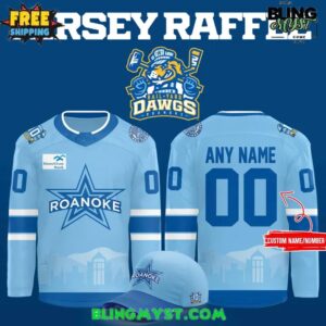 Roanoke Rail Yard Dawgs Light Blue Pro Edition Hockey Jersey