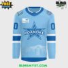 Roanoke Rail Yard Dawgs Light Blue Pro Edition Hockey Jersey 2