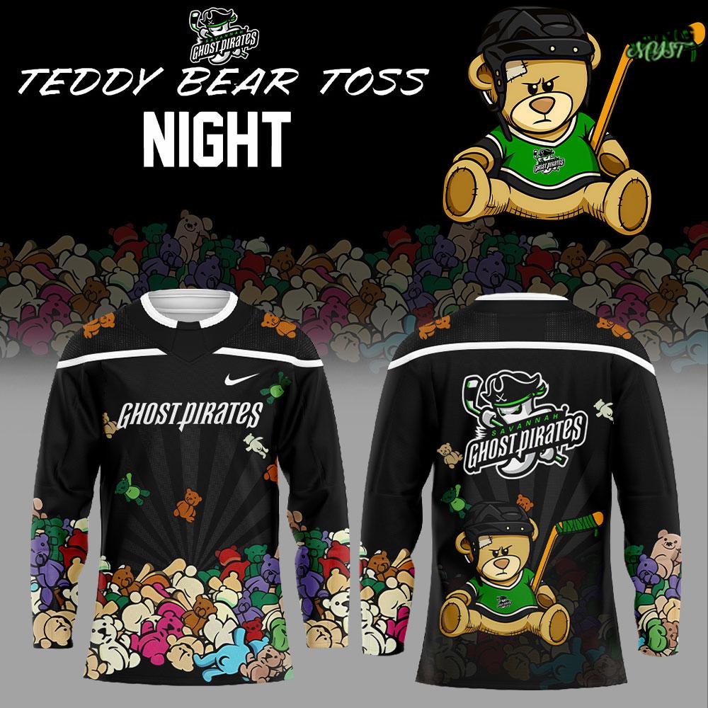 Savannah Ghost Pirates Teddy Bear Toss Night Edition Hockey Jersey Savannah Ghost Pirates Teddy Bear Toss Night Edition Hockey Jersey