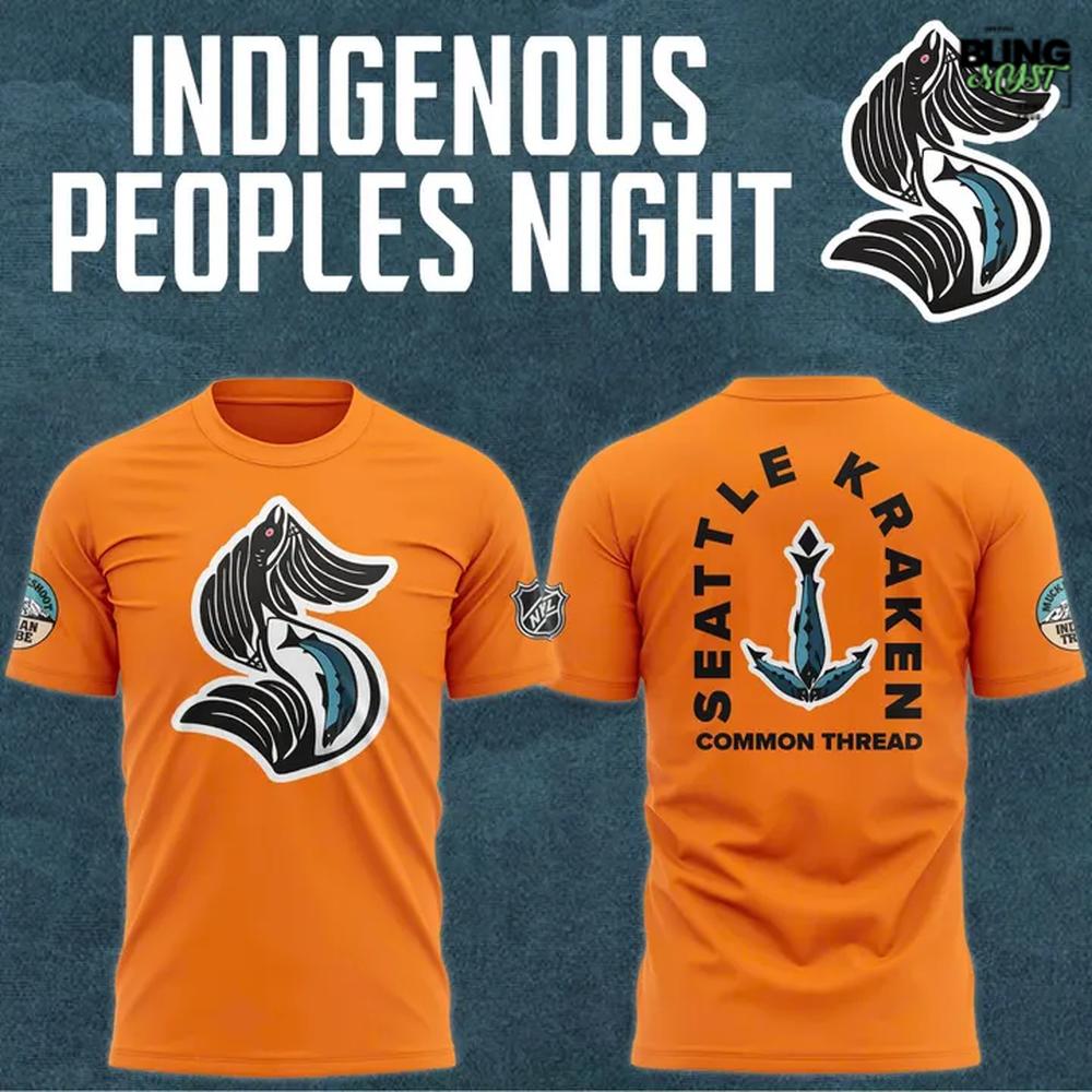Seattle Kraken Indigenous Peoples Night 2025-26 T-Shirt Seattle Kraken Indigenous Peoples Night 2025-26 T-Shirt