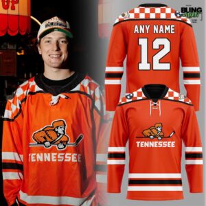 Tennessee Ice Hockey Chuck-A-Puck Uniform Orange Hockey Jersey