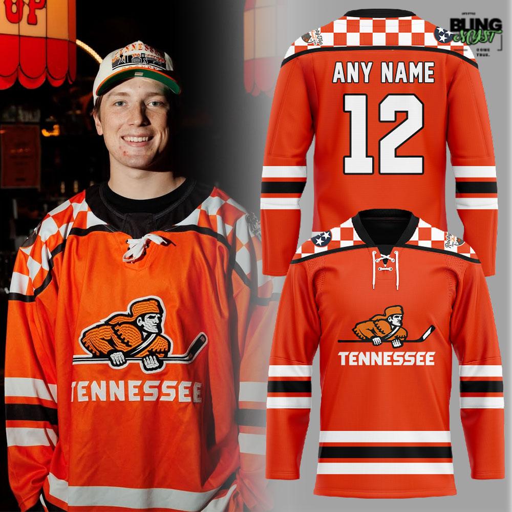 Tennessee Ice Hockey Chuck-A-Puck Uniform Orange Hockey Jersey Tennessee Ice Hockey Chuck-A-Puck Uniform Orange Hockey Jersey