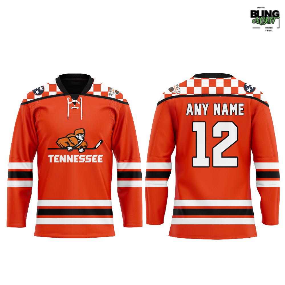 Tennessee Ice Hockey Chuck-A-Puck Uniform Orange Hockey Jersey Tennessee Ice Hockey Chuck-A-Puck Uniform Orange Hockey Jersey