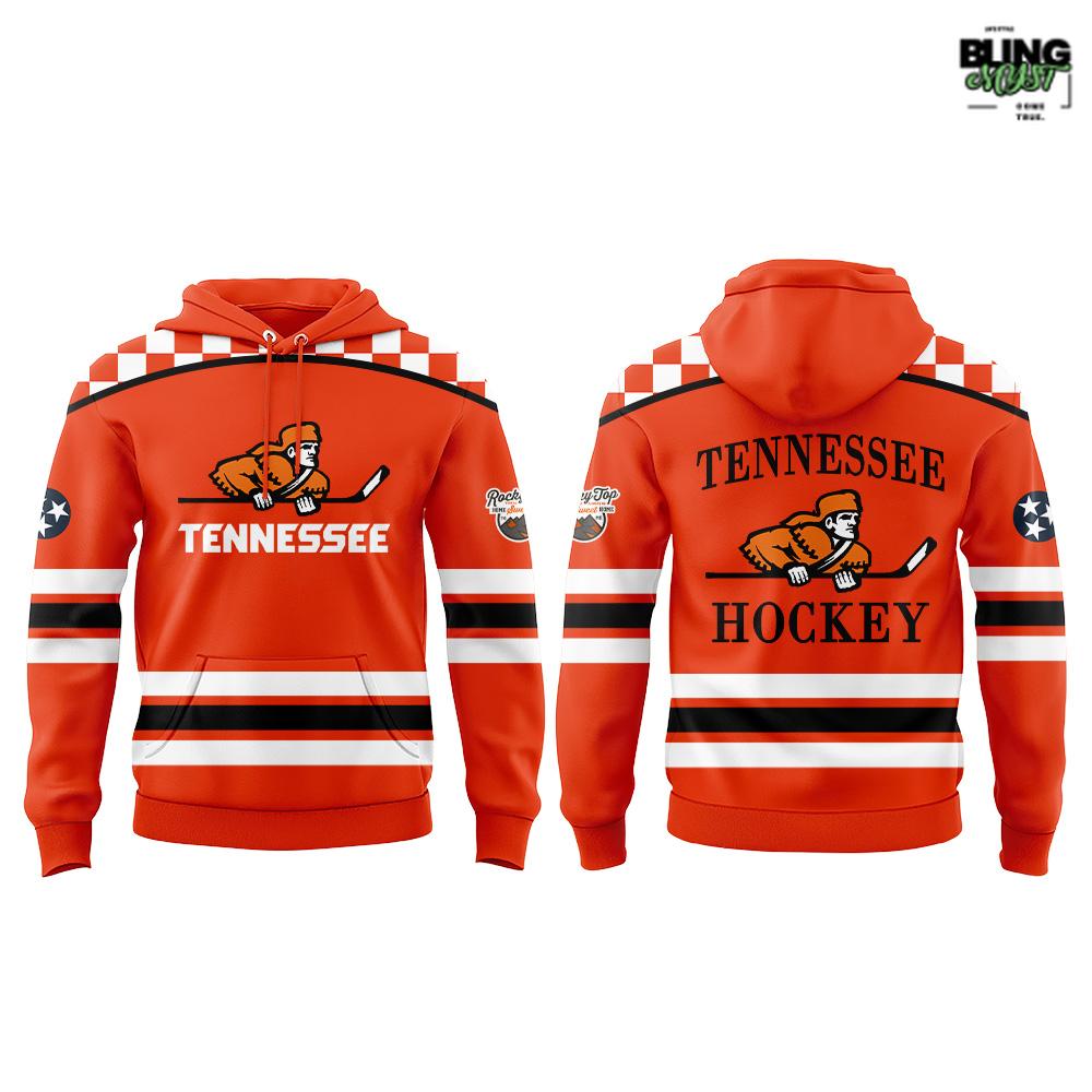 Tennessee Ice Hockey Chuck-A-Puck Uniform Orange Hoodie Tennessee Ice Hockey Chuck-A-Puck Uniform Orange Hoodie