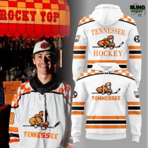 Tennessee Ice Hockey Chuck-A-Puck Uniform White Hoodie