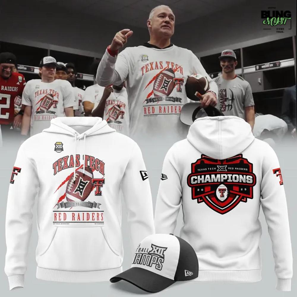 Texas Tech Football 2025 Big 12 Championship Hoodie Texas Tech Football 2025 Big 12 Championship Hoodie