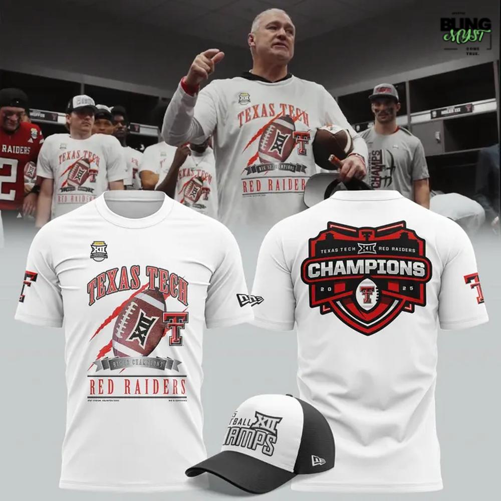 Texas Tech Football 2025 Big 12 Championship T-Shirt Texas Tech Football 2025 Big 12 Championship T-Shirt