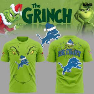 The Grinch x Detroit Lions Christmas Holiday Special Edition T-Shirt