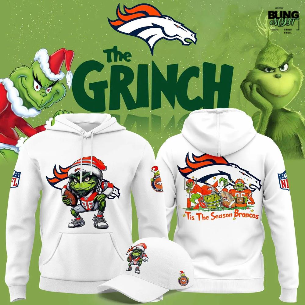 Tis The Season Broncos x The Grinch Hoodie Tis The Season Broncos x The Grinch Hoodie