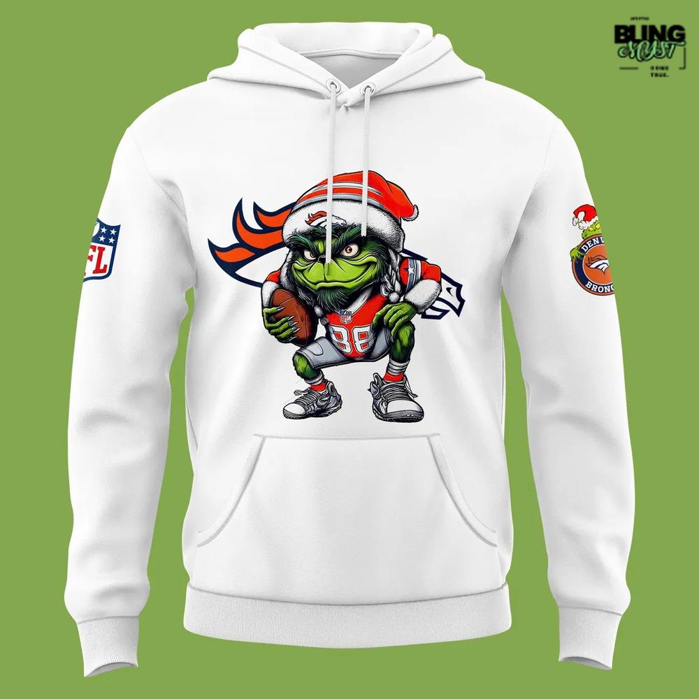 Tis The Season Broncos x The Grinch Hoodie Tis The Season Broncos x The Grinch Hoodie