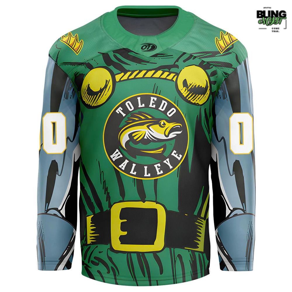 Toledo Walleye 2025 Marvel Doctor Doom Limited Edition Hockey Jersey Toledo Walleye 2025 Marvel Doctor Doom Limited Edition Hockey Jersey
