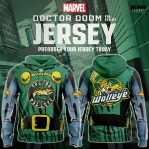 Toledo Walleye 2025 Marvel Doctor Doom Limited Edition Hoodie