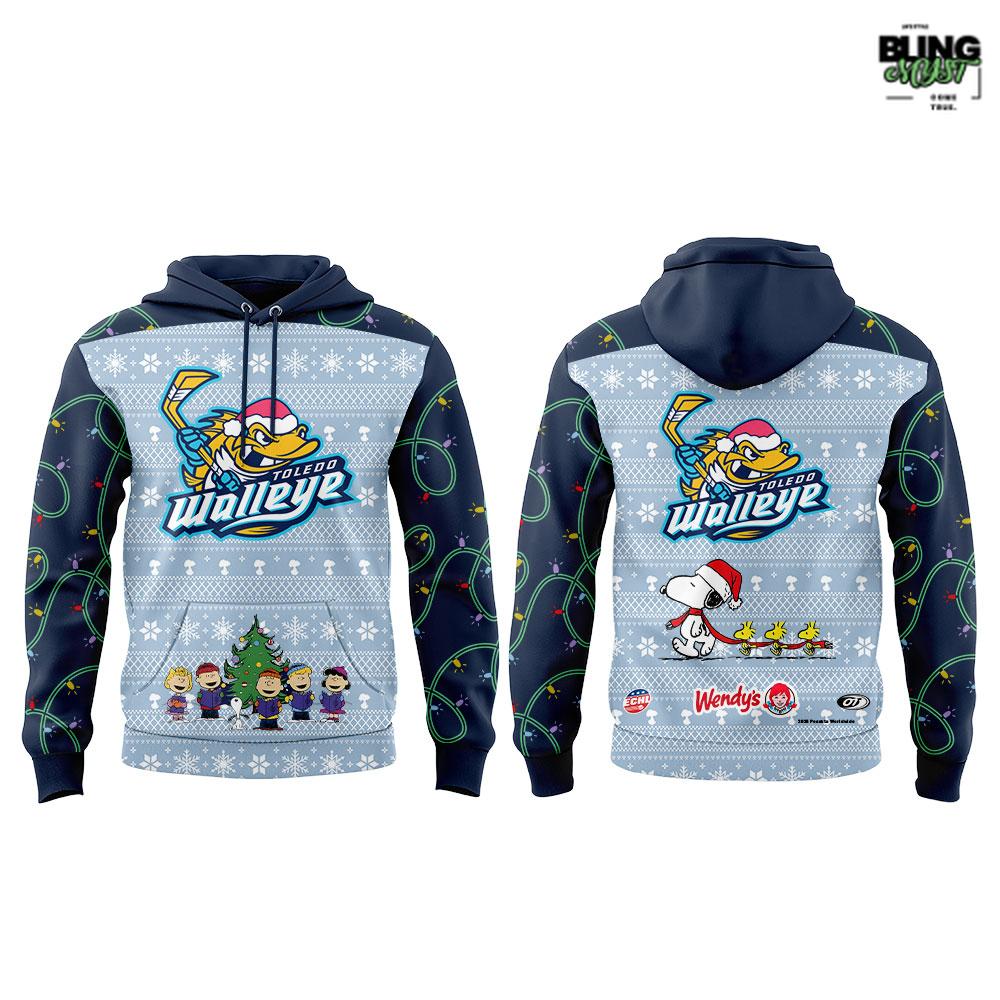 Toledo Walleye Peanuts Christmas Charlie Brown 2025 Hoodie Toledo Walleye Peanuts Christmas Charlie Brown 2025 Hoodie