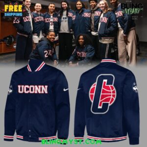UConn Huskies Basketball Navy Blue Limited Edition Bomber Jacket