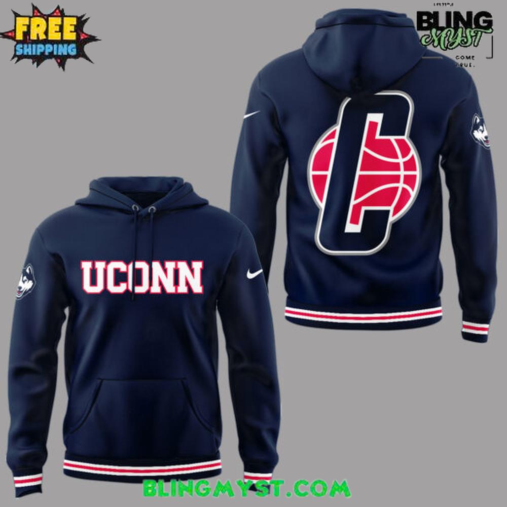 UConn Huskies Basketball Navy Blue Limited Edition Hoodie UConn Huskies Basketball Navy Blue Limited Edition Hoodie
