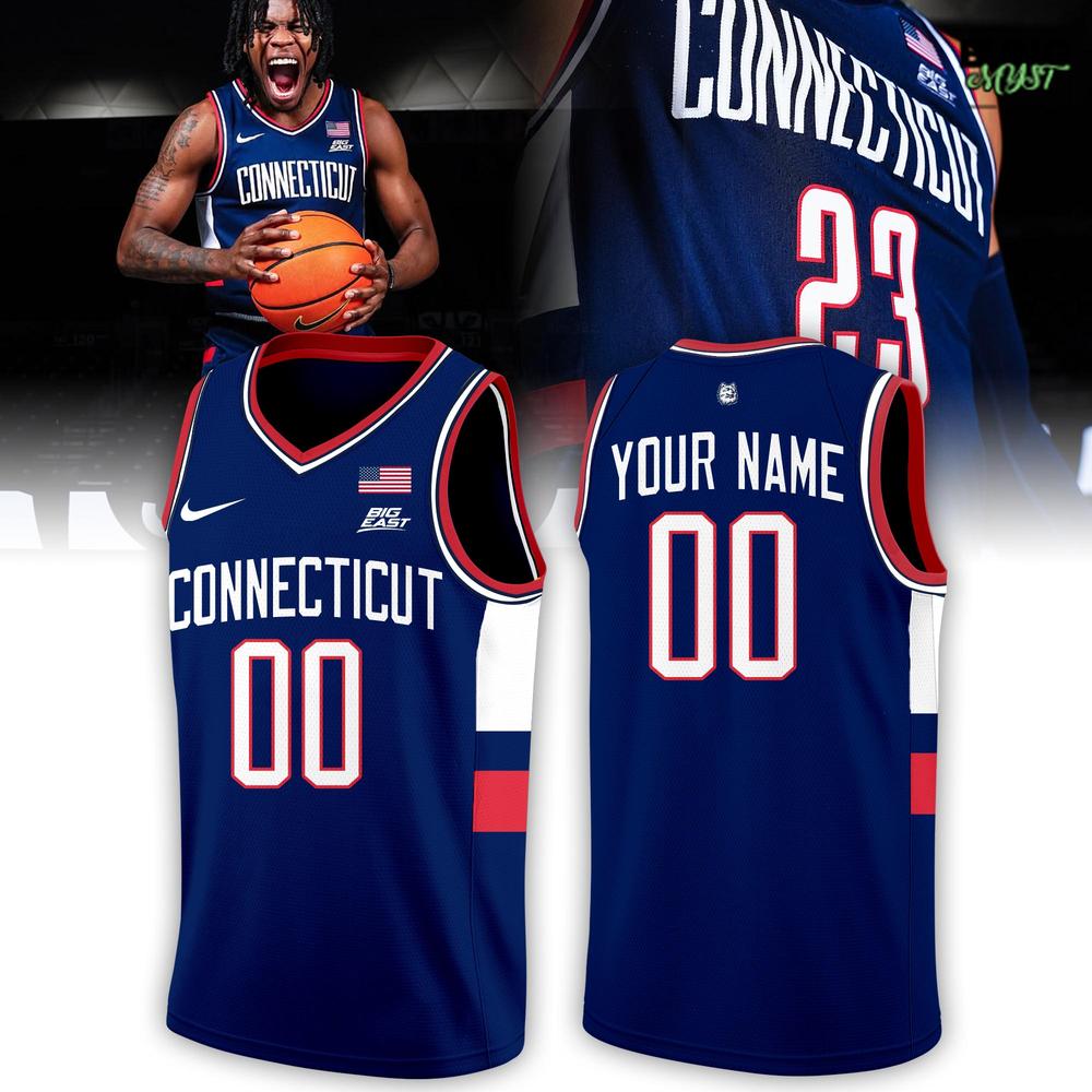 UConn Huskies CONNECTICUT Navy Blue Basketball Jersey UConn Huskies CONNECTICUT Navy Blue Basketball Jersey