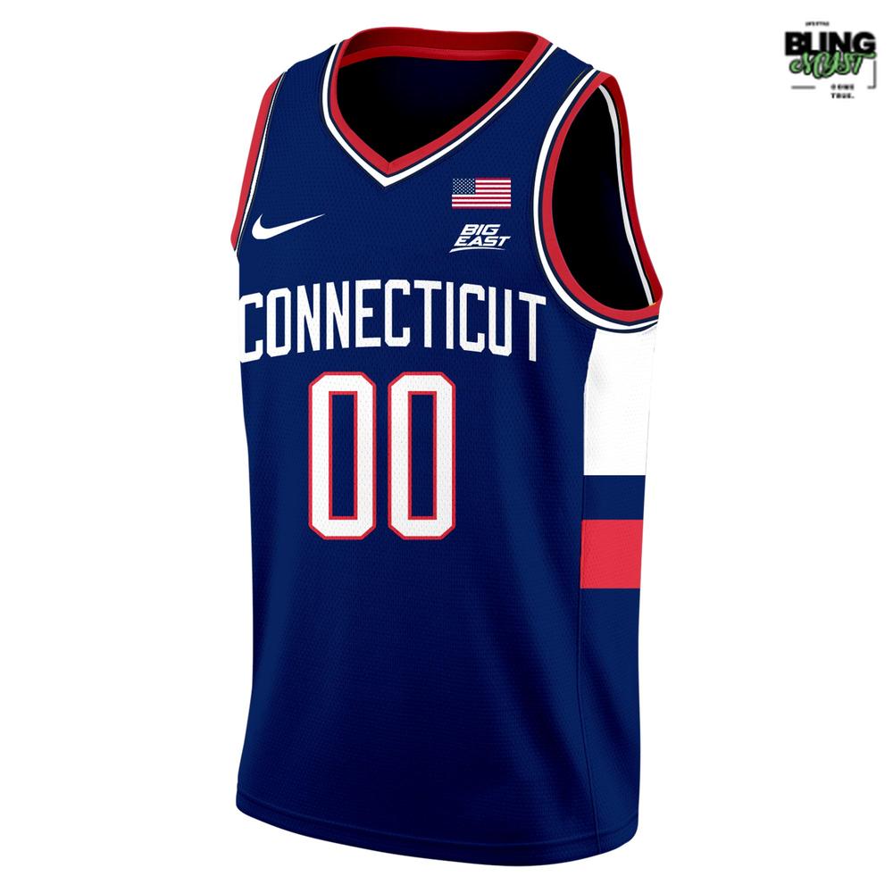 UConn Huskies CONNECTICUT Navy Blue Basketball Jersey UConn Huskies CONNECTICUT Navy Blue Basketball Jersey