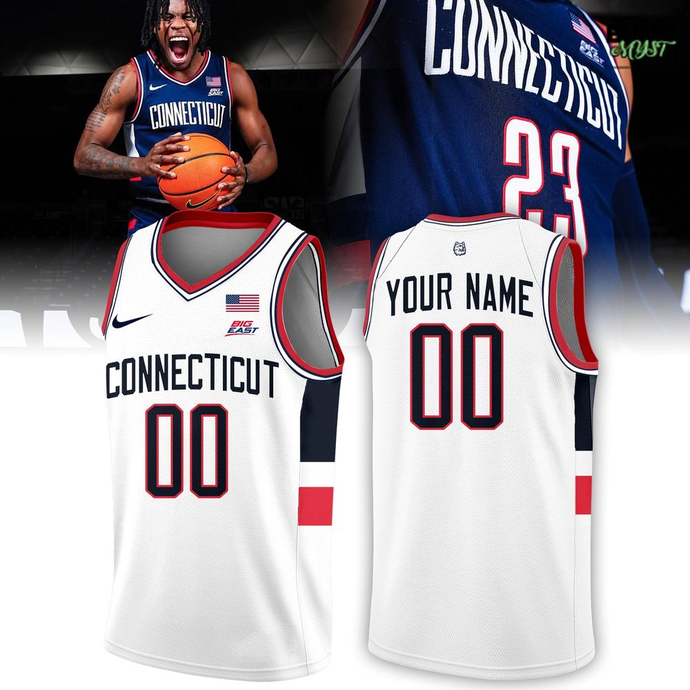 UConn Huskies CONNECTICUT White Basketball Jersey UConn Huskies CONNECTICUT White Basketball Jersey
