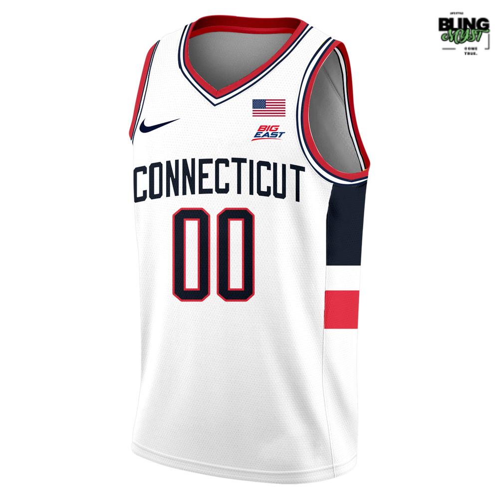 UConn Huskies CONNECTICUT White Basketball Jersey UConn Huskies CONNECTICUT White Basketball Jersey