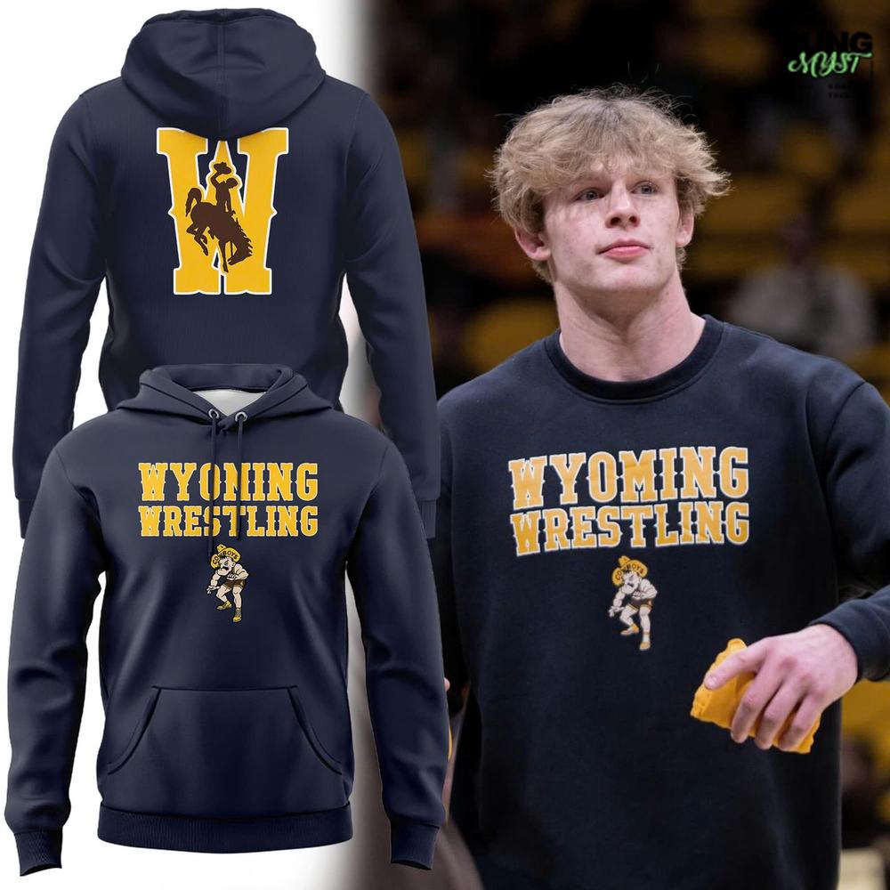 Wyoming Cowboys Wrestling Classic Wordmark Hoodie Wyoming Cowboys Wrestling Classic Wordmark Hoodie