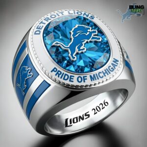 Detroit Lions Pride Of Michigan 2026 Diamond Engraved Rings