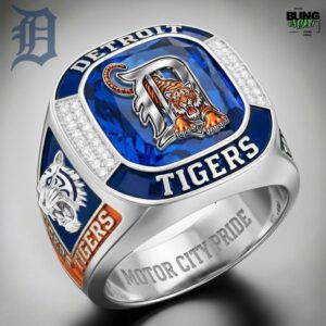 Detroit Tigers Motor City Pride Diamond Engraved Rings