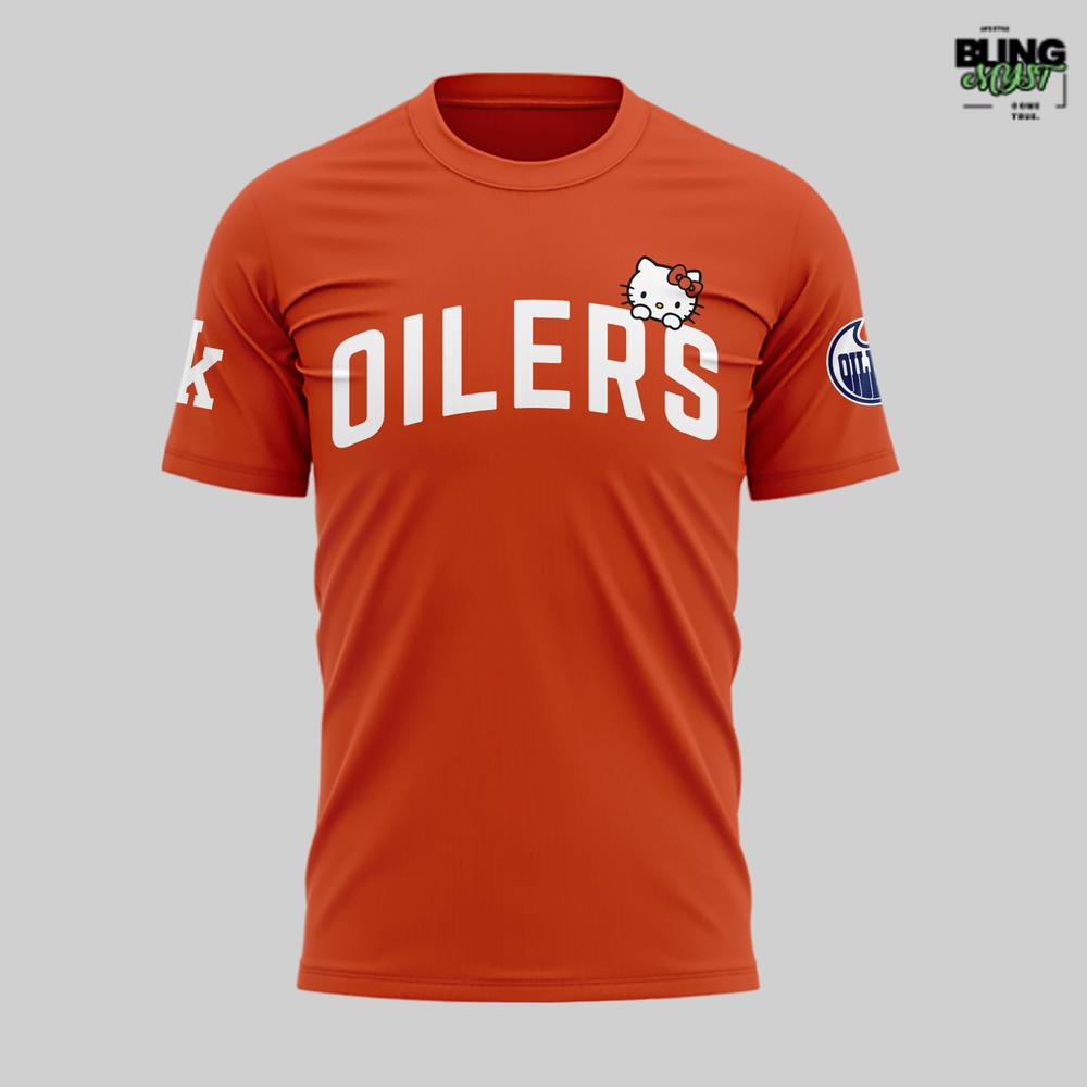 Edmonton Oilers Hello Kitty Night 2026 T-Shirt Edmonton Oilers Hello Kitty Night 2026 T-Shirt