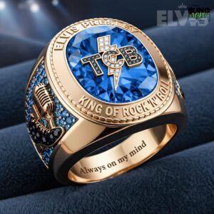 Elvis Presley King Of Rock ’n’ Roll Diamond Engraved Rings