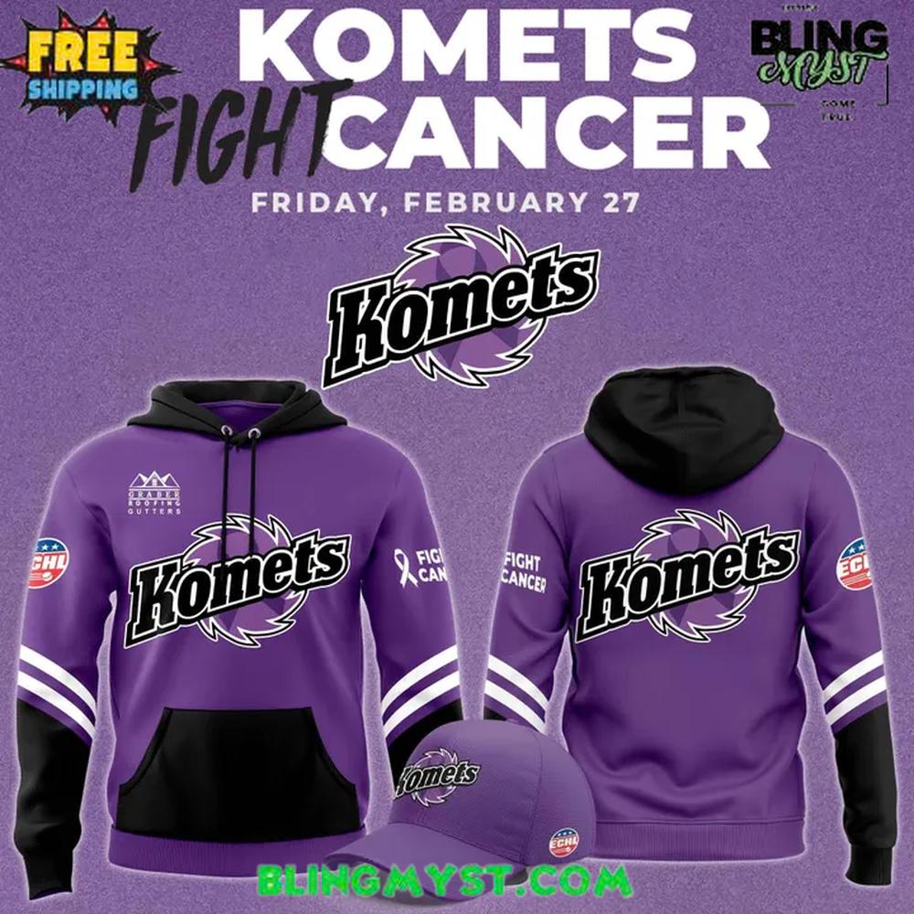 Fort Wayne Komets Hockey Fights Cancer 2026 Hoodie Fort Wayne Komets Hockey Fights Cancer 2026 Hoodie