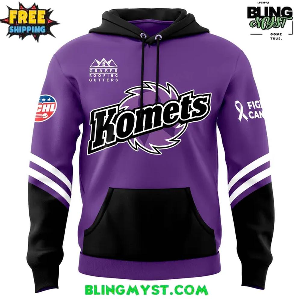 Fort Wayne Komets Hockey Fights Cancer 2026 Hoodie Fort Wayne Komets Hockey Fights Cancer 2026 Hoodie