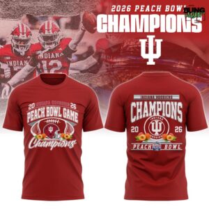 Indiana Hoosiers 2026 Peach Bowl Champions T-Shirt
