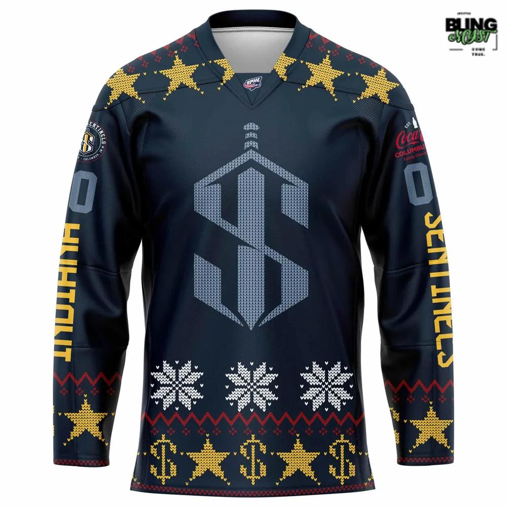 Indiana Sentinels Game-Worn 2026 Holiday Hockey Jersey Indiana Sentinels Game-Worn 2026 Holiday Hockey Jersey