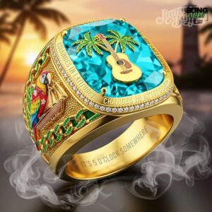 Jimmy Buffett 5 O’Clock Somewhere Engraved Rings
