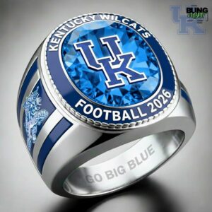 Kentucky Wildcats Go Big Blue 2026 Diamond Engraved Rings