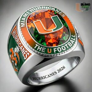 Miami Hurricanes Diamond 2026 Engraved Rings