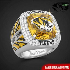 Missouri Tigers Diamond Personalized Engraved Rings