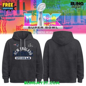 New England Patriots Super Bowl LX Edition Charcoal Hoodie