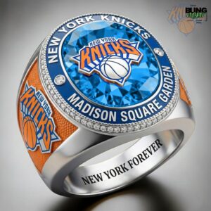 New York Knicks Madison Square Garden Diamond Engraved Rings