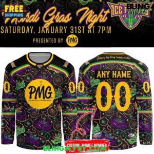 Pensacola Ice Flyers Mardi Gras Night 2026 Hockey Jersey