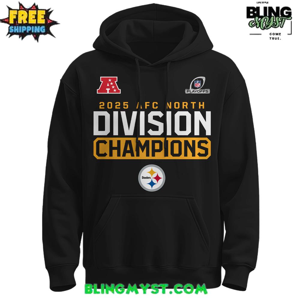 Pittsburgh Steelers 2025 AFC North Division Champions Edition NFL Hoodie Pittsburgh Steelers 2025 AFC North Division Champions Edition NFL Hoodie