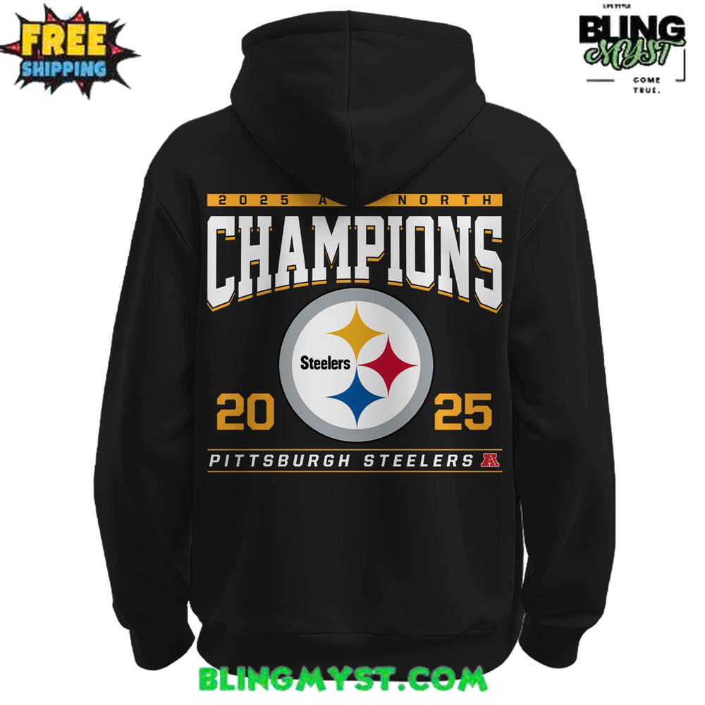 Pittsburgh Steelers 2025 AFC North Division Champions Edition NFL Hoodie Pittsburgh Steelers 2025 AFC North Division Champions Edition NFL Hoodie