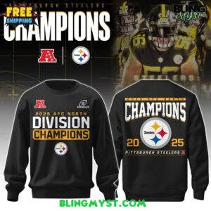 Pittsburgh Steelers 2025 AFC North Division Champions Edition NFL Sweatshirt