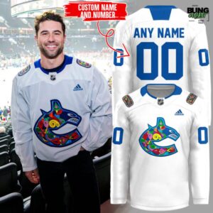 Vancouver Canucks Pride Night 2026 White Hockey Jersey