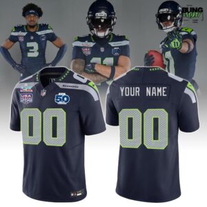 Seattle Seahawks Nike 50th Season NFL Super Bowl LX Game Football Jersey