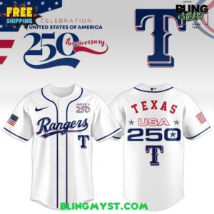 Texas Rangers 250th USA Of American Baseball Jersey