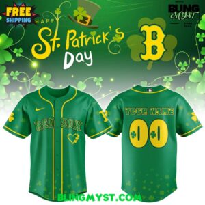 Boston Red Sox St. Patrick’s Day 2026 Baseball Jersey – Lucky Gold Drip Edition