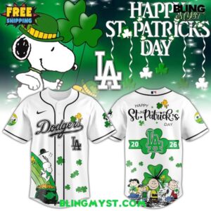 Los Angeles Dodgers St. Patrick’s Day Baseball Jersey – Snoopy Edition