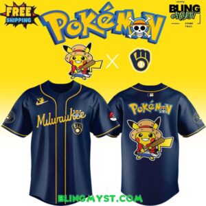 Milwaukee Brewers x Pokemon x Onepiece Limited Edition Baseball Jersey