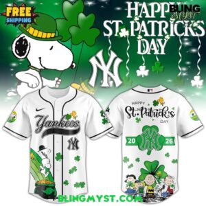 New York Yankees St. Patrick’s Day Baseball Jersey – Snoopy Edition