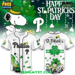Philadelphia Phillies St. Patrick’s Day Baseball Jersey – Snoopy Edition